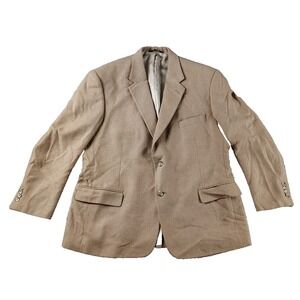 VTG Claiborne 46R Tan Camel Hair Jacket Blazer‎ Sport Coat Professor ***